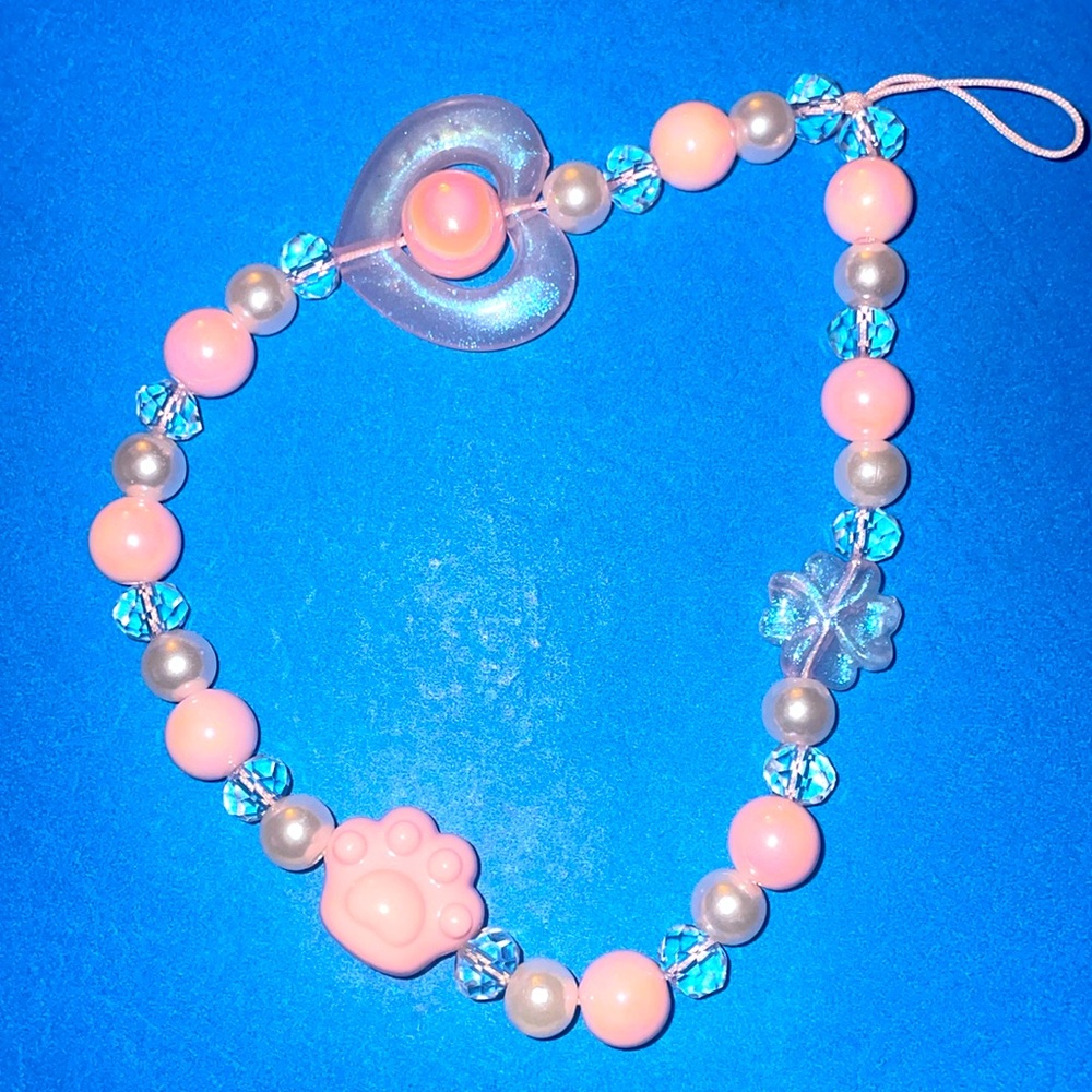 Pink Kitty Paw Dangle Custom Bracelet